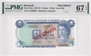 Bermuda, 1 Dollar Specimen, 1976, PMG 67EPQ ... 