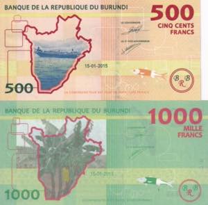 Burundi, 2015 Issues Lot, 500 & ... 