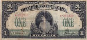 Canada, 1917, 1 Dollar, VF, P#17c, Very ... 