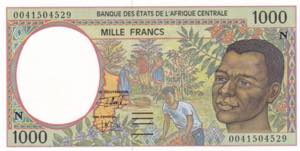 Equatorial Guinea, 2000, 1.000 Francs, UNC, ... 