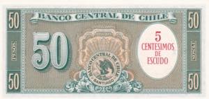 Chile, 1960, 5 Centesimos on 50 ... 