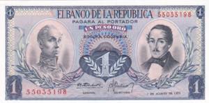 Colombia, 1973, 1 Peso oro, UNC, B947q, 