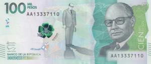 Colombia, 2014, 100.000 Pesos, UNC, B998a, 