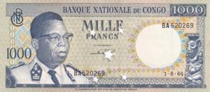 Congo, 1964, 1.000 Francs (Cancelled) , ... 