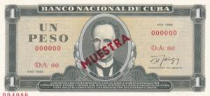 Cuba, 1986, 1 Peso Specimen, XF (Pressed), ... 