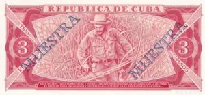 Cuba, 1985, 3 Pesos Specimen, UNC, ... 