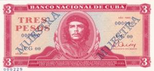 Cuba, 1985, 3 Pesos Specimen, UNC, B824cs, 