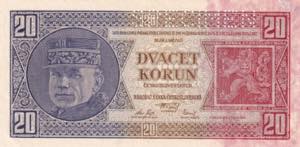 Czechoslovakia, 1926, 20 Korun Specimen, ... 