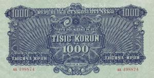Czechoslovakia, 1944, 1.000 Korun Specimen, ... 