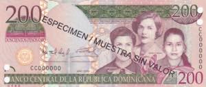 Dominican Republic, 200 Pesos oro Specimen, ... 