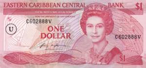East Caribbean States, 1 Dollar, 1988, UNC-, ... 
