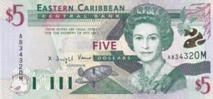 East Caribbean States, 5 Dollars, 2001, UNC, ... 