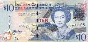 East Caribbean States, 10 Dollars, ... 