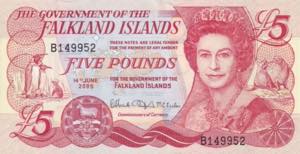 Falkland Islands, 5 Pound, 2005, UNC, B219a, 