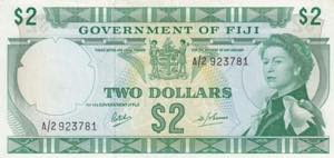 Fiji, 2 Dollars, 1969, AUNC, B338a, 