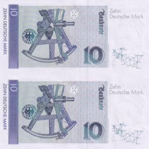 Germany, 10 Mark, Uncut sheet, ... 