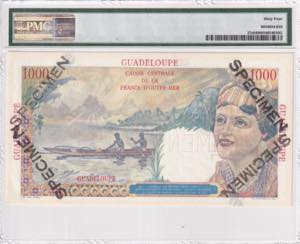Guadeloupe, 1.000 Francs Specimen, ... 