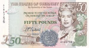 Guernsey, 50 Pounds, 1994, UNC, B164a, 