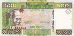 Guinea, 500 Francs, 2017, UNC, B338b, 