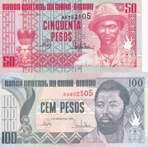 Guinea-Bissau, 50-100 Pesos, 1990, UNC, ... 