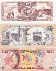Guyana, 10-20-50 Dollars, ... 
