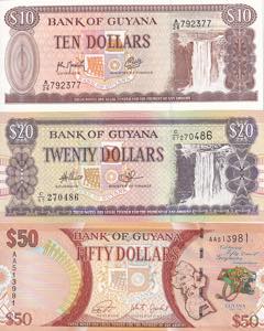 Guyana, 10-20-50 Dollars, 1992-96-2016, UNC, ... 