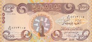 Iraq, 1.000 Dinars, 2018, UNC, B360a, 