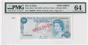 Isle of Man, 50 Pence Specimen, 1972, PMG ... 