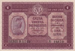 Italy, 1 Lira, 1918, AUNC, B504b, 