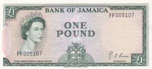Jamaica, 1 Pound, 1961, AUNC, B203a, 