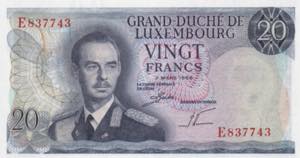 Luxembourg, 20 Francs, 1966, UNC, B339a, 