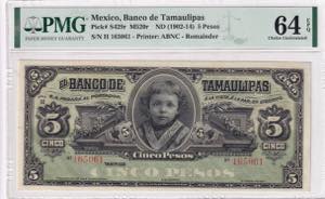 Mexico, 5 Pesos, 1902-14, PMG 64EPQ, ... 