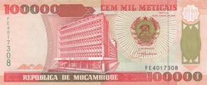 Mozambique, 100.000 Meticais, 1993, UNC, ... 