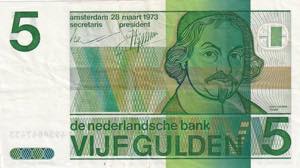 Netherlands, 5 Gulden, 1973, VF , P#95, 