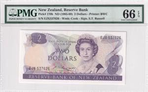 New Zealand, 2 Dollars, 1985, PMG 66EPQ, ... 