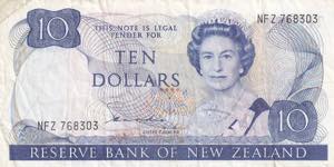 New Zealand, 10 Dollars, 1981, VG, B119a, 