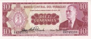 Paraguay, 10 Guaranies, 1952, UNC, B812a1, 