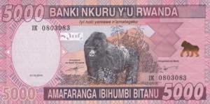 Rwanda, 5.000 Francs, 2014, UNC, B140a, 