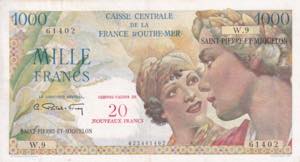 Saint Pierre and Miquelon, 1.000 Francs, ... 