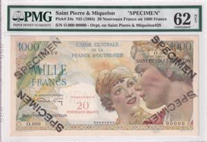 Saint Pierre and Miquelon, 1.000 Francs ... 