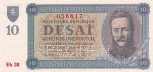 Slovakia, 10 Korun Specimen, 1943, UNC, ... 