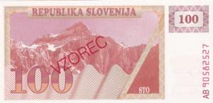 Slovenia, 100 Tolarjev Specimen, 1990, UNC, ... 