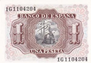 Spain, 1 Peseta, 1953, UNC, B610a, 
