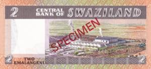 Swaziland, 2 Emalangeni Specimen, ... 