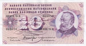 Switzerland, 10 Francs, 1970, VF, B331p, 