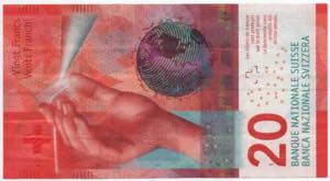 Switzerland, 20 Francs, 2015, VG, B336a, 