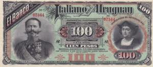 Uruguay, 100 Pesos, 1887, UNC, P#215, ... 