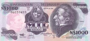 Uruguay, 1000 Pesos, 1992, UNC, B528b, 