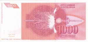 Yugoslavia, 1.000 Dinars, 1992, ... 