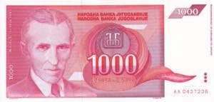 Yugoslavia, 1.000 Dinars, 1992, UNC, B447a, 